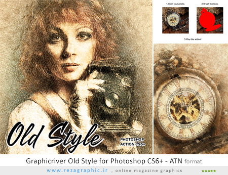 اکشن فتوشاپ افکت سبک قدیمی گرافیک ریور - Graphicriver Old Style for Photoshop CS6+